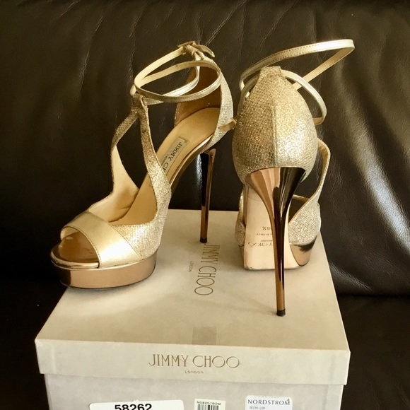 Jimmy Choo Shoes - 💯 Authentic Jimmy Choo Gold & Glitter Shoes